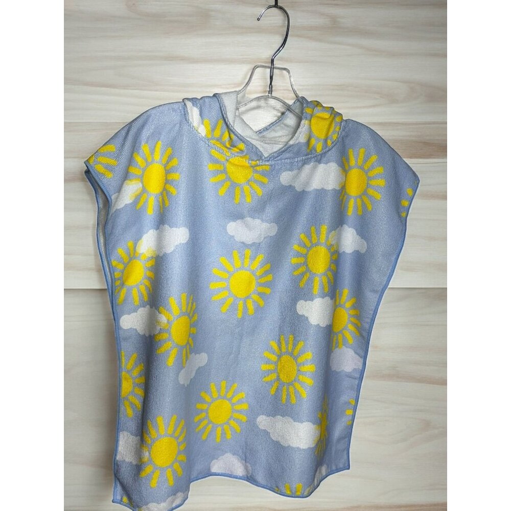 Kids Hooded Towel Sun & Clouds 23.6" x 47.2" Beach Pool Bath Time